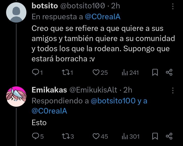 Osea que estás borracha o cómo así Emi? XD