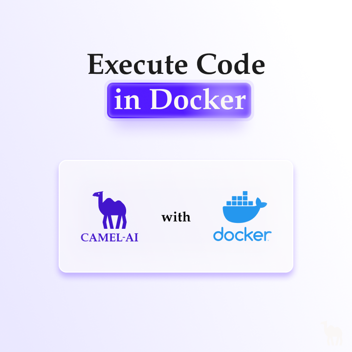 CamelAIOrg's tweet photo. 📢 Now, agents within the 🐫 CAMEL framework can execute code in @Docker!

This enables isolated, secure code execution in multiple scripting languages, enhancing flexibility and security.

Thanks to our contributor @Whale__Eye for their outstanding work. 🤝 Explore more here: https://t.co/f8WBbDTF0T