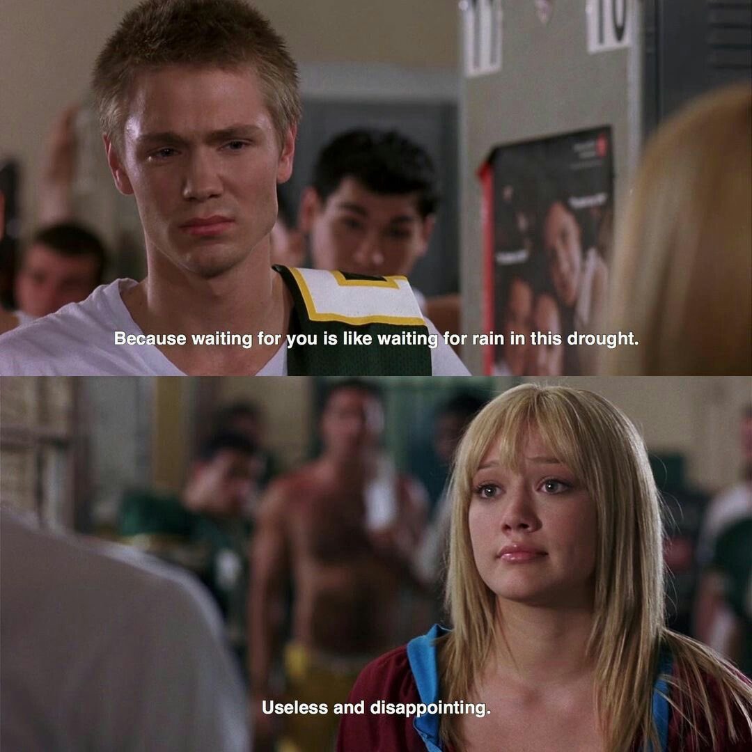 7 peak cinema moments from 'a cinderella story' in honor of its 20th year anniversary:

1) hilary duff drags chad michael murray