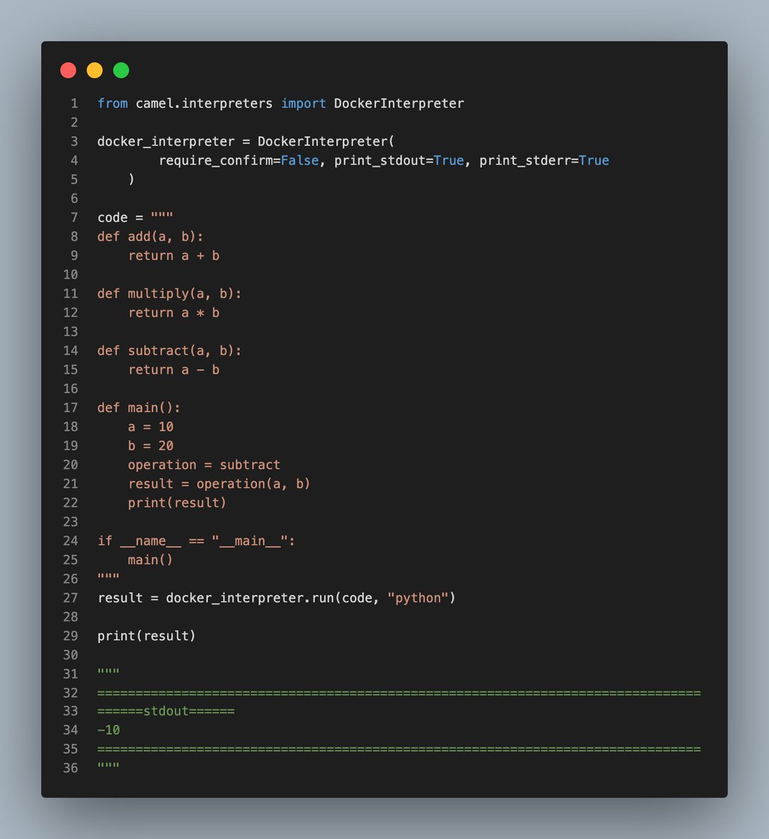 CamelAIOrg's tweet photo. 📢 Now, agents within the 🐫 CAMEL framework can execute code in @Docker!

This enables isolated, secure code execution in multiple scripting languages, enhancing flexibility and security.

Thanks to our contributor @Whale__Eye for their outstanding work. 🤝 Explore more here: https://t.co/f8WBbDTF0T