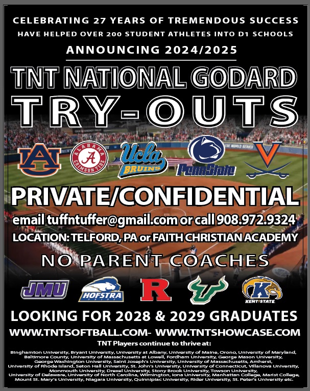 Looking for 16u/18u Great Student/Athletes with a strong arm
call Coach Godard at 908.872.9324 or email contacttntsoftball@gmail.com