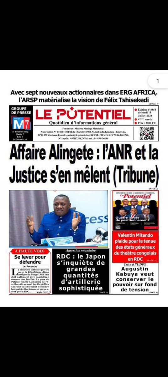 Pour préserver l'intégrité du système fiscal et restaurer la confiance du public,il est essentiel de sanctionner de manière exemplaire les actes de fraude fiscale commis par <a href="/ALINGETEJULES_K/">JULES ALINGETE KEY</a> Rawji,des mesures sévères doivent être prises pour dissuader d'autres individus.<a href="/fatshi13/">Félix A. Tshisekedi</a>