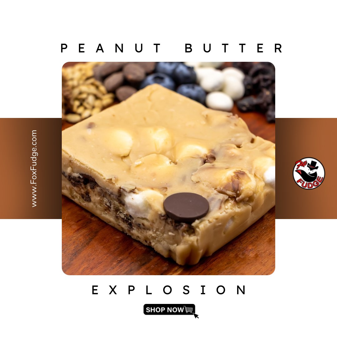 FoxFudgeShoppe's tweet photo. Try our Peanut Butter Explosion 💥 
Each bite is packed with rich, creamy peanut butter fudge, chocolate chunks, and marshmallows that explode in your mouth with every bite.

https://t.co/relBBJtgsl

#FoxFudge #Fudge #Peanutbutter #PeanutbutterFudge #iSupportLocalTN https://t.co/948BR4BnxI