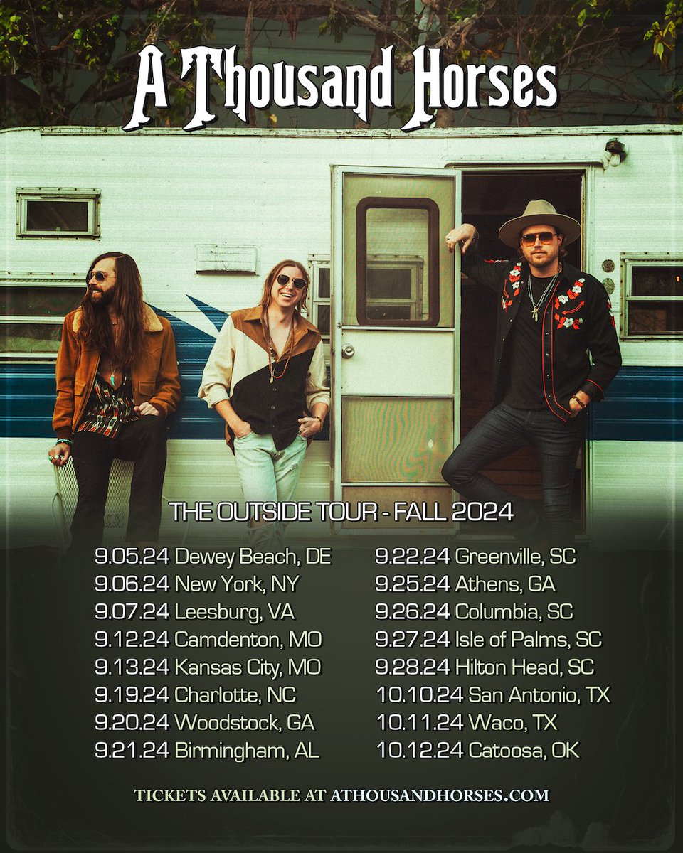 athousandhorses's tweet photo. And the Tour rolls on... Can't wait to see you all this fall! Get your tickets now at https://t.co/9LVyR0uaA2 #theOutsideTour https://t.co/LVkHKTRQ2a