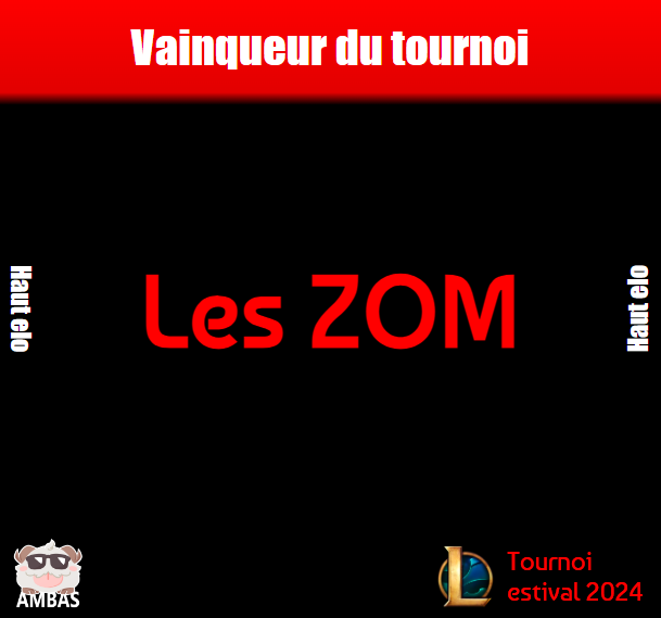 ProgAmbaFR's tweet photo. Félicitation aux ZOM pour avoir remporté l'édition 2024 du tournoi estival ! 👑

#tournoiestival24lolhe https://t.co/SlEFSdOfpP