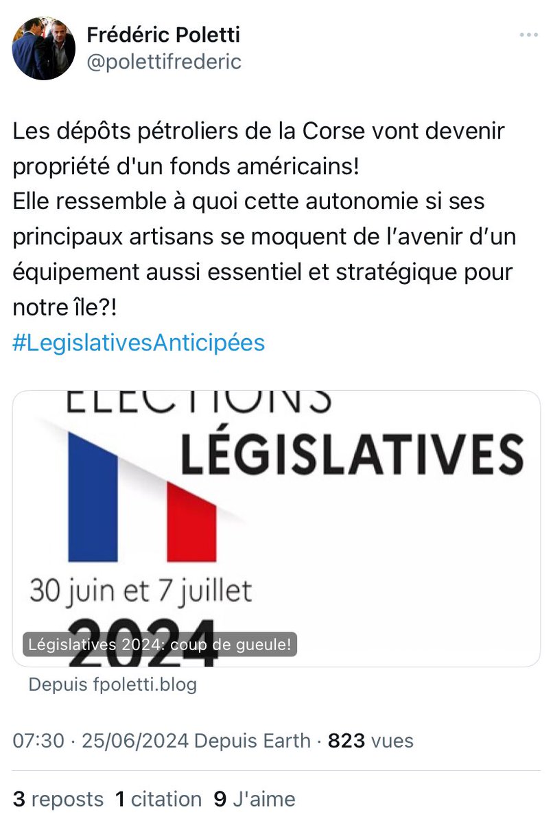 polettifrederic's tweet image. Ça alors! Maintenant que le processus Beauvau est en pause, Femu a Corsica s’intéresse aux dépôts pétroliers (DPLC)!! 
Ça fait 4 mois qu’on sait que les DPLC allaient passer sous contrôle d’un fonds américain.
Mais il ne fallait polluer les discussions avec de VRAIS problèmes!