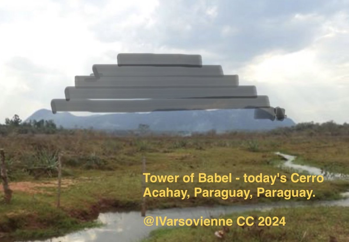 IVarsovienne's tweet photo. La Torre de Babel se encontraba en el distrito de Acahay en #Paraguay desde ~2,5 millones de años; hoy es Cerro #Acahay; a ~81 km (50 mi) en dirección sudoriente d. #Asunción. Las ruinas de base rocosa de ~ 4 km (2,48 mi) del diám.; altura teorica ~1,5 km. #torredeBabel #Sumeria https://t.co/aiLQ5j6GeP