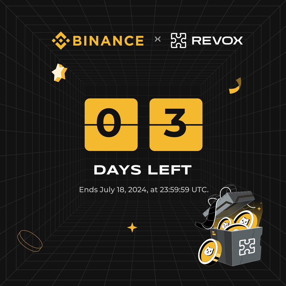 REVOX (@readonme3) on Twitter photo Last 3️⃣ Days !!
Time is ticking! ⏳ Join the REVOX x #Binance Web3 Wallet <a href="/Web3WithBinance/">Web3WithBinance</a> campaign and grab your REVOX $RGT airdrop points before it's too late! 🚀
More passes = More airdrop points! 🎁
Don't miss out on the action!
👉 shorturl.at/EZjAk
#REVOX #Airdrop Last 3️⃣ Days !!
Time is ticking! ⏳ Join the REVOX x #Binance Web3 Wallet <a href="/Web3WithBinance/">Web3WithBinance</a> campaign and grab your REVOX $RGT airdrop points before it's too late! 🚀
More passes = More airdrop points! 🎁
Don't miss out on the action!
👉 shorturl.at/EZjAk
#REVOX #Airdrop