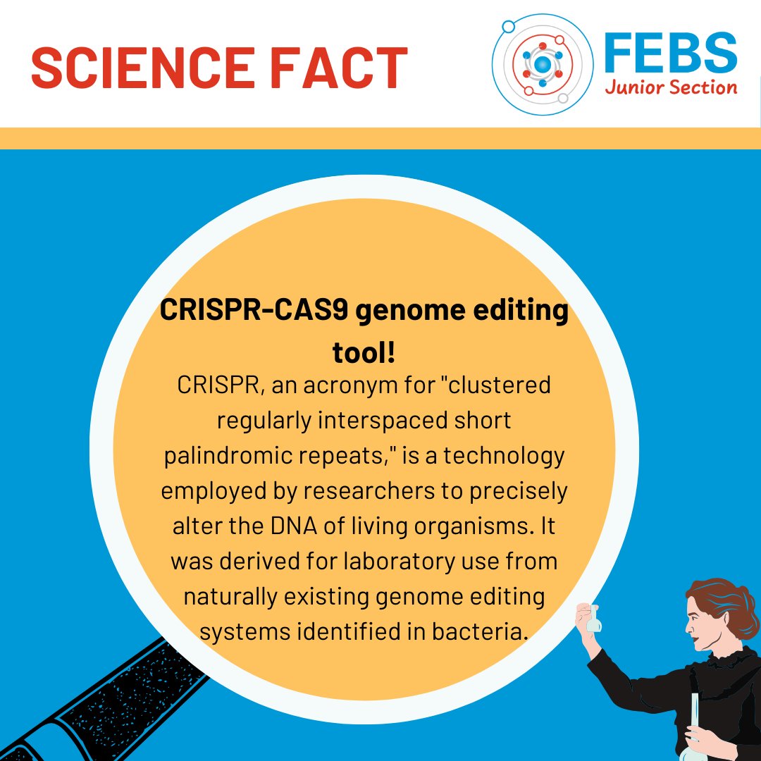 FEBS_JS's tweet photo. 👨‍🔬 It´s CRISPR-CAS9! 👩‍🔬
🔝 Are you interested in organizing an Advanced Course and making an impact in your field? Get support from FEBS
➡https://t.co/D2FCmSHmbD
#sciencefact #quizzseries #sciencequizzes #FEBS_JS #YoungFEBS #FEBSJuniorSection #Biochemistry #Lifesciences https://t.co/Lh2nz3IC2R