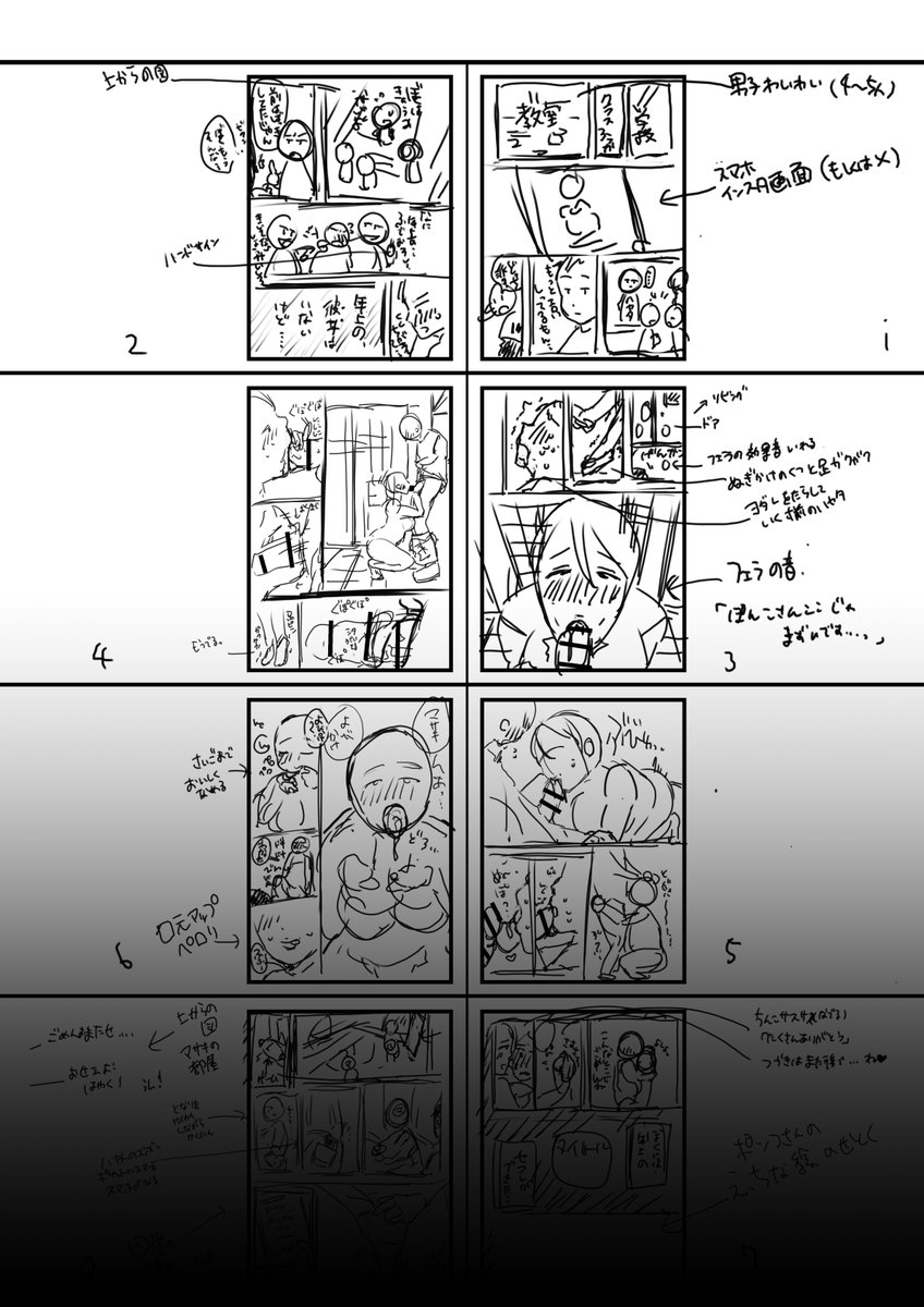 支援サイトに同人誌のネーム37ページ分をアップ致しました。
自分用なので大変見辛く申し訳ないのですが、今月はネーム業務集中の為こんな感じの内容が限界です。すみません🥲
Fantia➡https://t.co/mbwVwkr11n
FANBOX➡https://t.co/997s21FDhr 