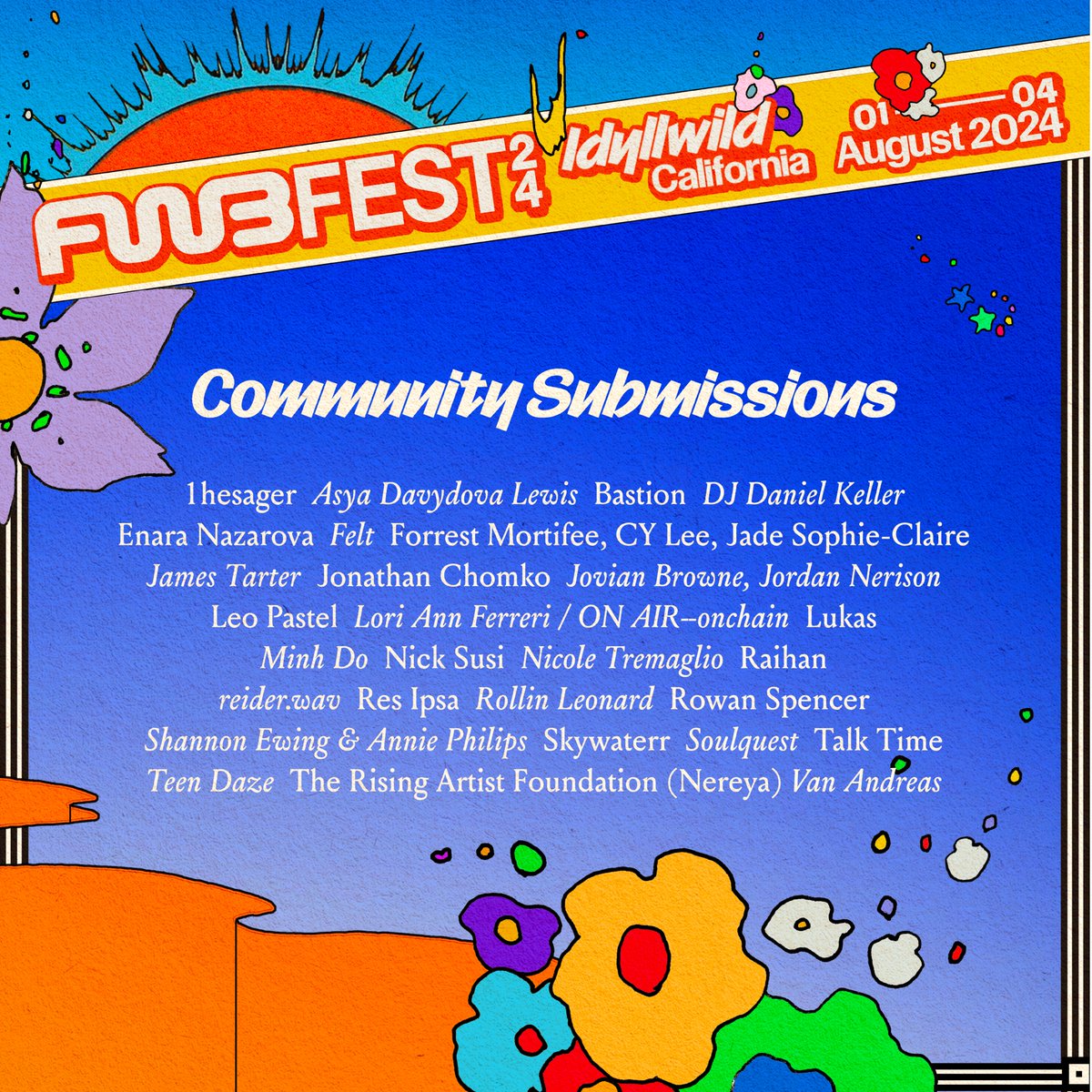 Many such cases of FWB members co-creating the FEST experience, including poolside DJ sets, meditation &amp; wellness activities, main stage lectures, art installations, workshops, &amp; more 👀

Featuring your friends:
<a href="/1hesager/">1hesager.eth</a>  <a href="/asyapluggedin/">asya</a> <a href="/whereisbastion/">BD Donovan / Bastion🌿</a>  <a href="/enaraxr/">Enara</a>  <a href="/robfelt/"></a>