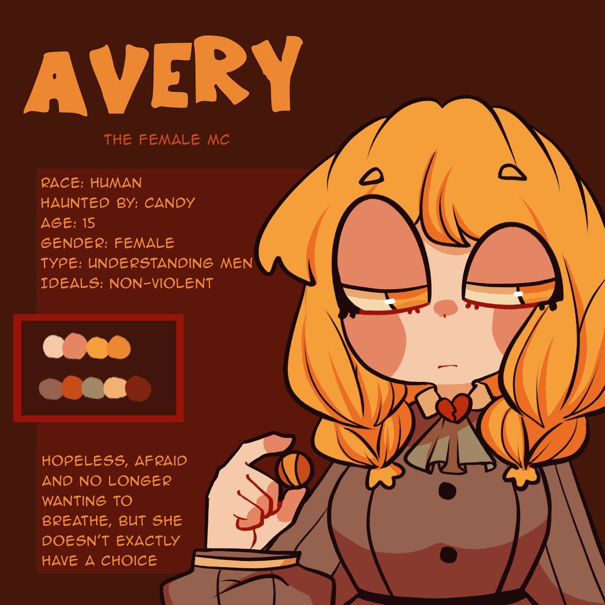 🍬・Day 4 | Another MC! | AVERY

Series: The Candy Ghost 

Avery Facts: 
Sometimes appears with bandages 
Likes opossums 
Was originally going to be a little girl (7) but I made her 15 instead because I wanted to add Candy’s dynamic.