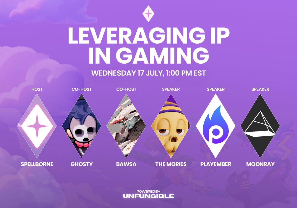spellborne's tweet image. Leveraging IP in Gaming ✨                          

Join us on Wednesday, as we dive in!

📅 July 17, 1 PM EST 
👇 Set your reminders below!