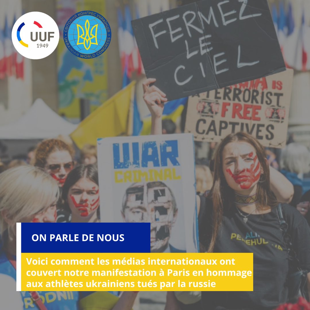 union_ukr_fr's tweet photo. La marche  en hommage aux athlètes 🇺🇦 tués par la 🇷🇺 a eu un grand écho médiatique, retrouvez les titres de presse qui en parle @lemondefr, @bbcukrainian, @UKRINFORM, @RFI_Uk, @euronewsfr,…

Merci à tous les participants 👏

Design : Ilona Antoniuk https://t.co/pQ9nnn3x7a