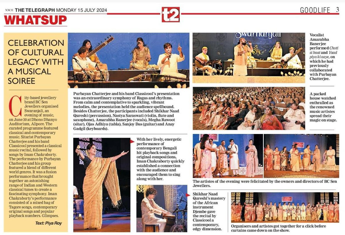 stringstruck's tweet photo. @ttindia @Telegraph CLASSICOOL in The Telegraph

#BCSenJewellers #CLASSICOOL @Ojastabla @SangeetHaldipur @indianviolin @sitar96 @sanjoygt https://t.co/960U6tpfy6