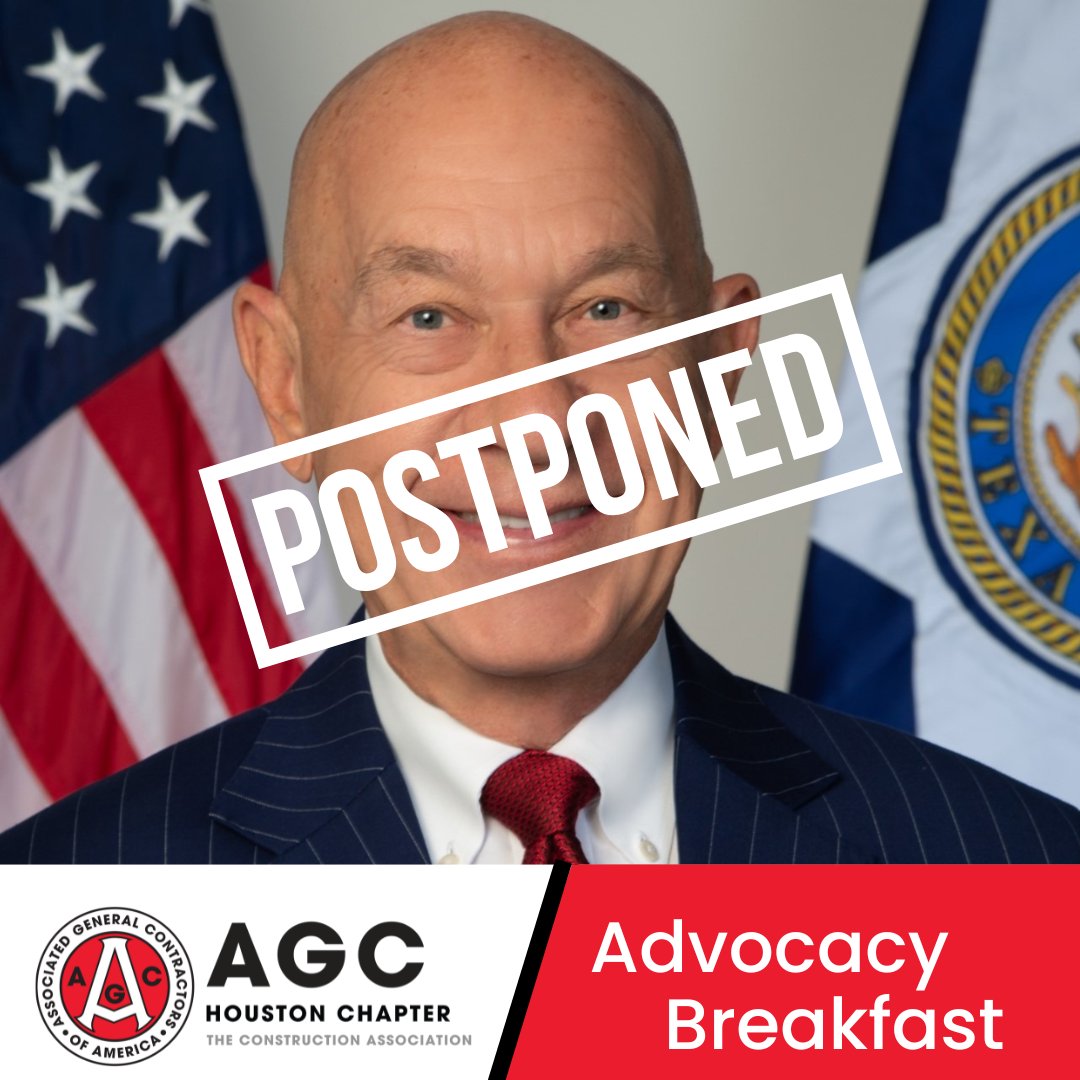 Due to Hurricane Beryl, Mayor John Whitmire has requested the postponement of our Advocacy Breakfast scheduled for July 16th. We will provide updates on the rescheduled date soon.

Please contact Catherine Morgan at catherine.m@agchouston.org for questions and concerns.