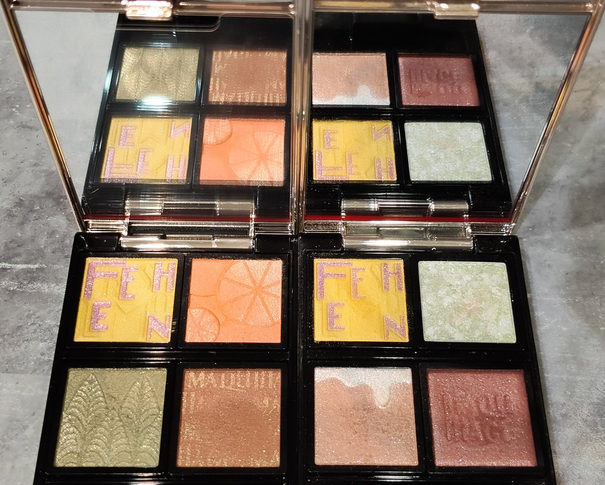 a8x8n's tweet photo. いっぱいアイシャドウ買ってきた💕💕

#MAQuillAGE
#マキアージュ
#DRAMATICEYECOLOR
#ドラマティックアイカラー 
YE253 #フレッシュレモン
GR353 #ミステリア���リーフ
OR452 #ビタミンオレンジ
BE212 #クリームミルクティ
GR154 #キウィシュガー
OR531 #ショコラオランジュ
RD532 #カシスボンボン https://t.co/MwJUkTyv8r