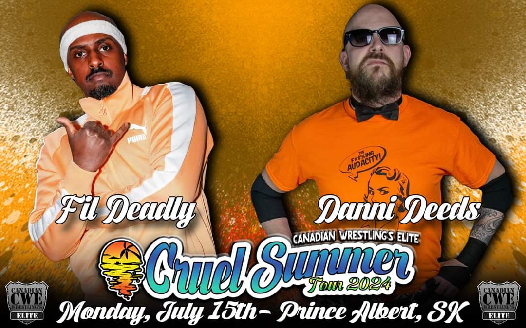 DanniDeeds's tweet photo. Today's the day for #PrinceAlbertSK!

@CWECanada featuring @dlobrown75!

Plus, @DanniDeeds v @fildeadly for the first time ever!

Tix at Colette Portamedic Services &amp; https://t.co/2FYKWmsE1P https://t.co/RZ8yiFbzky