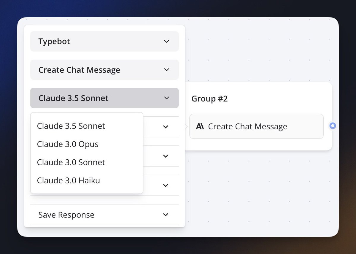 I just deployed Claude 3.5 model and enabled Tools for all existing AI blocks. 🔥

Typebot is now tightly integrated with AI SDK from Vercel. Integrating with other new providers will be a breeze 👌