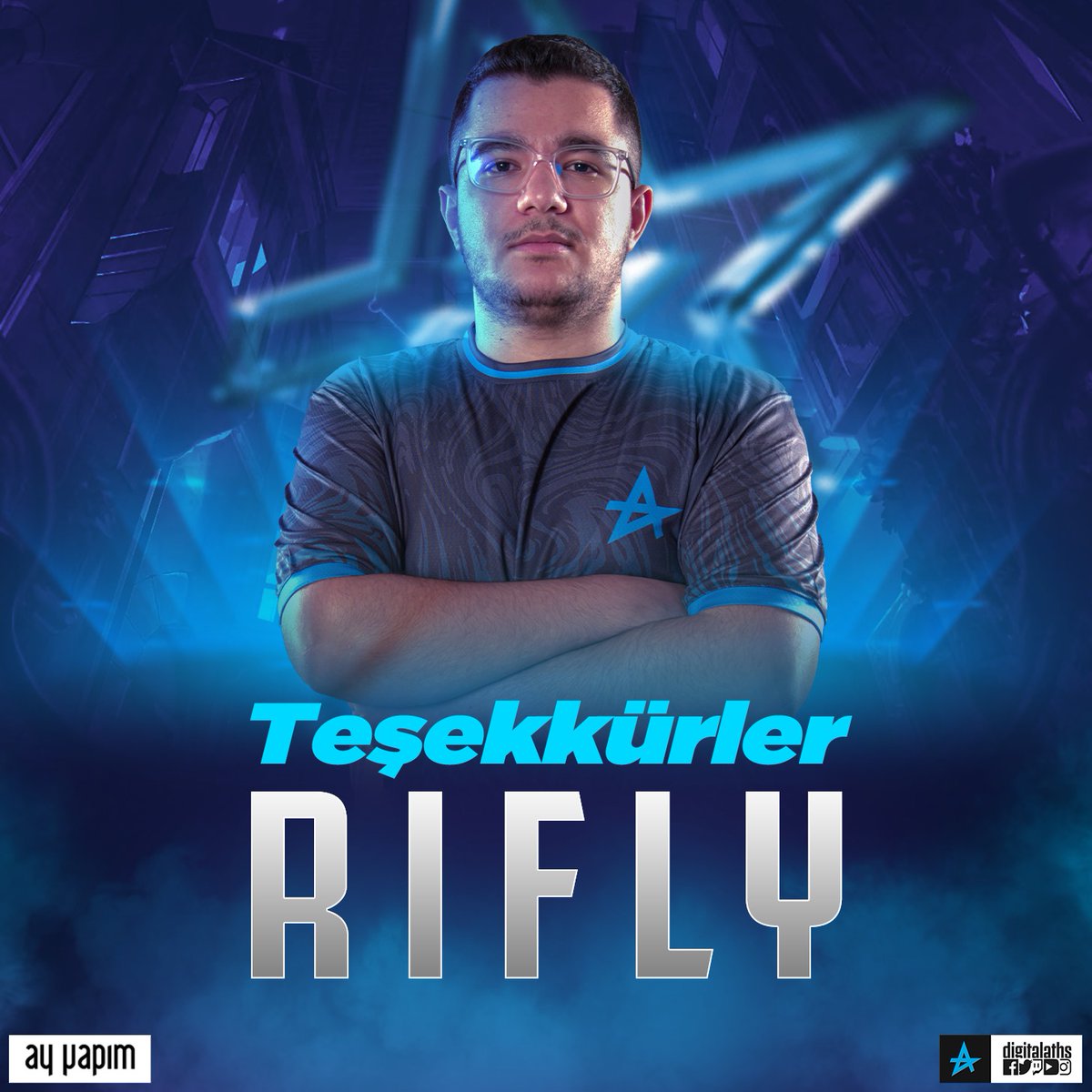 Digitalaths's tweet photo. VALORANT ekibimizin değerli asistan koçu Huzeyfe “Rifly” Demir ile yollarımızı ayırmış bulunuyoruz.

Kendisine takımımıza kattıkları için teşekkür ediyor, gelecek kariyerinde başarılar diliyoruz. 💙

Her şey için teşekkürler @RiflyVAL  💙 https://t.co/gUaRgJ4qgH