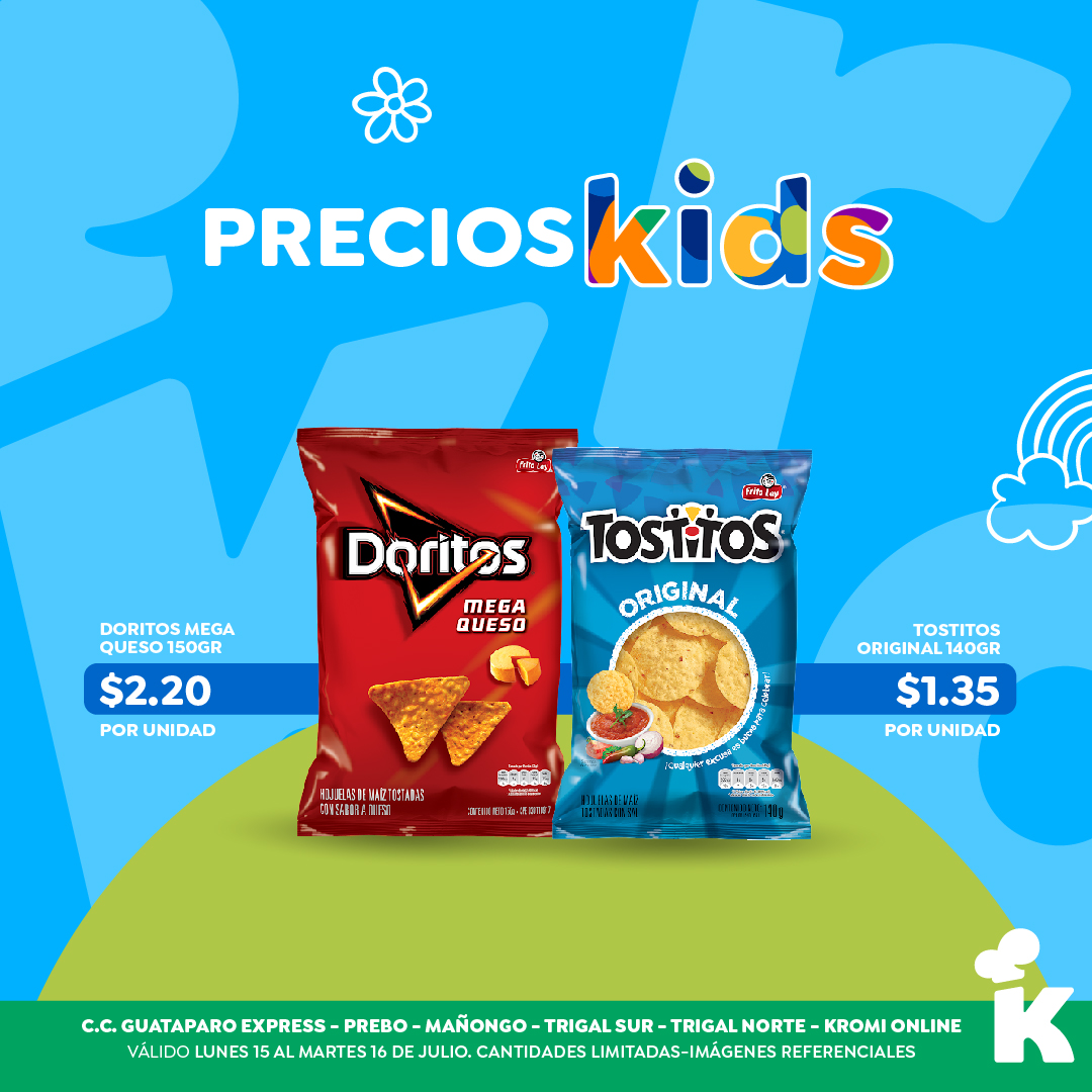 KromiMarket's tweet photo. Disfruta de nuestros #PreciosKids que encuentras en nuestras tiendas y a través de https://t.co/aqiJFJ86bx 😱🛒

Variedad en productos al mejor precio desde hoy lunes 15 al martes 16 de julio o hasta agotarse la existencia.

Precios incluyen IVA https://t.co/b8ToaZE5fw