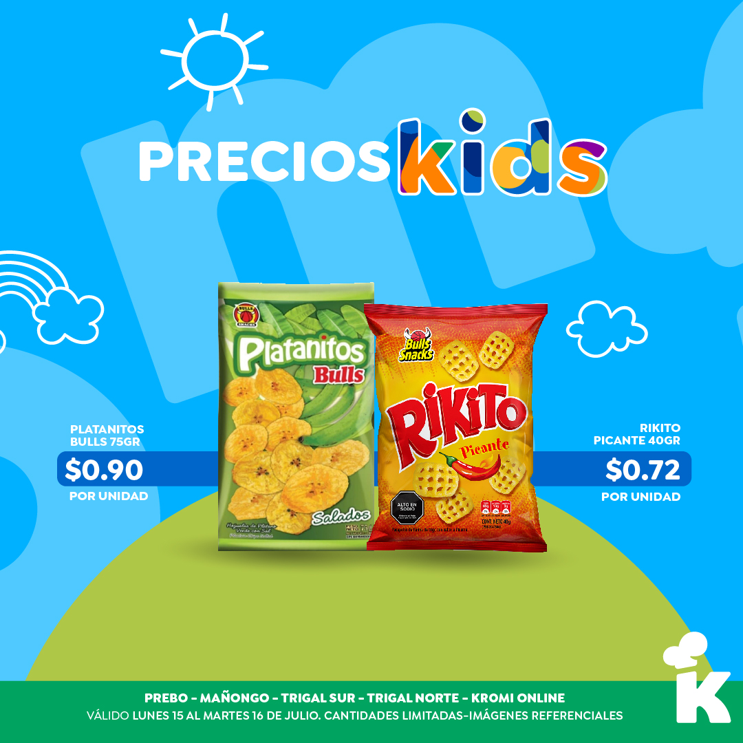 KromiMarket's tweet photo. Disfruta de nuestros #PreciosKids que encuentras en nuestras tiendas y a través de https://t.co/aqiJFJ86bx 😱🛒

Variedad en productos al mejor precio desde hoy lunes 15 al martes 16 de julio o hasta agotarse la existencia.

Precios incluyen IVA https://t.co/b8ToaZE5fw