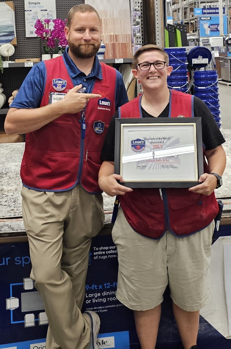 Congrats to Laura for being voted Selling Associate of the Month of July! She is a strong mentor and has hit her sales per hour for last 3 months!! You rock Laura. <a href="/BenitoKomadina/">Benito.Komadina@Lowes</a> <a href="/DustinCornell5/">Dustin Cornell</a> @MikeJDemps <a href="/lowes627/">Lowes627</a> <a href="/BlueBoxR1/">@BlueBoxR1</a>
