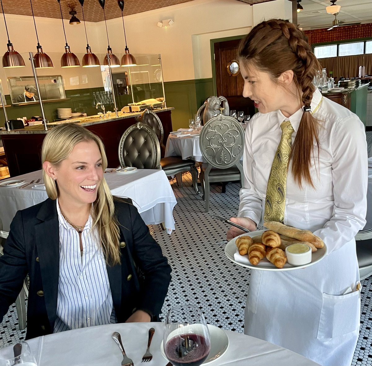 eatinglasvegas's tweet photo. Croissants and Champagne get @ashtheattorney more excited than an attack monkey in a banana 🍌 factory. 
#MisterB 🐒
#IYKYK 
#MaeDalys 🥩
#DTLV
🥐🥂🤗
@EatTalkRepeat https://t.co/PHBk7ykeDh