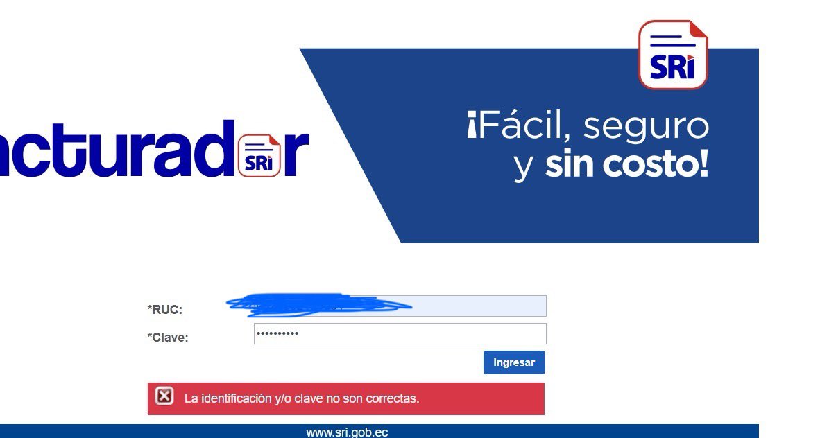 MalenaSalas4's tweet photo. @SRIoficialEc El facturador no deja ingresar desde el día viernes, no se puede facturar de esta manera, luego resulta que hay multas por no autorizar las facturas dentro de las 72 horas, pero es que ni siquiera se las puede hacer. https://t.co/KcEAJ1tl2H