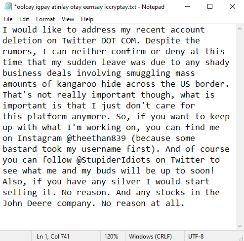 StupiderIdiots's tweet photo. A statement from Ethan839 https://t.co/RR9WREG7Vm