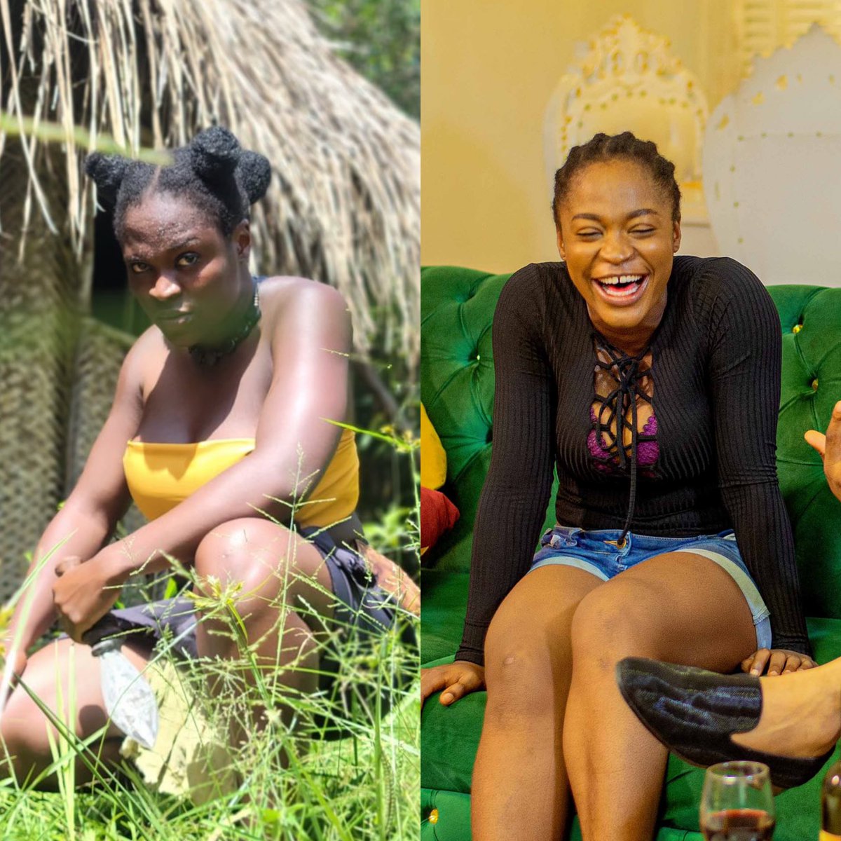 miss_ezeani's tweet photo. Another day shooting my shot at @GPBmadeit and @tomi_adeyemi for a shot in Children of Blood and Bone.

I am actor. I bend and crave myself into any character. I lose and again weight for my character. I train and I become.

Frame 1 is side by side pictures of me on two different sets, 4 months apart.

The rest is a character I tanned 3 shades darker and gained weight and muscles for.
And I did under 2 months.