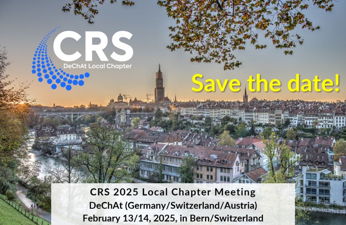 Luciani Lab (@luciani_lab) on Twitter photo ❗️SAVE THE DATE! ❗️The next Local Chapter Meeting of the @CRS_GermanChapt Germany+Switzerland+Austria will be in a UNESCO World Heritage site: Bern🇨🇭The <a href="/luciani_lab/">Luciani Lab</a> looks forward to welcoming you all!
🗓️ 13/14-FEBRUARY-2024 🗓️ Stay tuned, more information soon! 🇩🇪🇨🇭🇦🇹 ❗️SAVE THE DATE! ❗️The next Local Chapter Meeting of the @CRS_GermanChapt Germany+Switzerland+Austria will be in a UNESCO World Heritage site: Bern🇨🇭The <a href="/luciani_lab/">Luciani Lab</a> looks forward to welcoming you all!
🗓️ 13/14-FEBRUARY-2024 🗓️ Stay tuned, more information soon! 🇩🇪🇨🇭🇦🇹