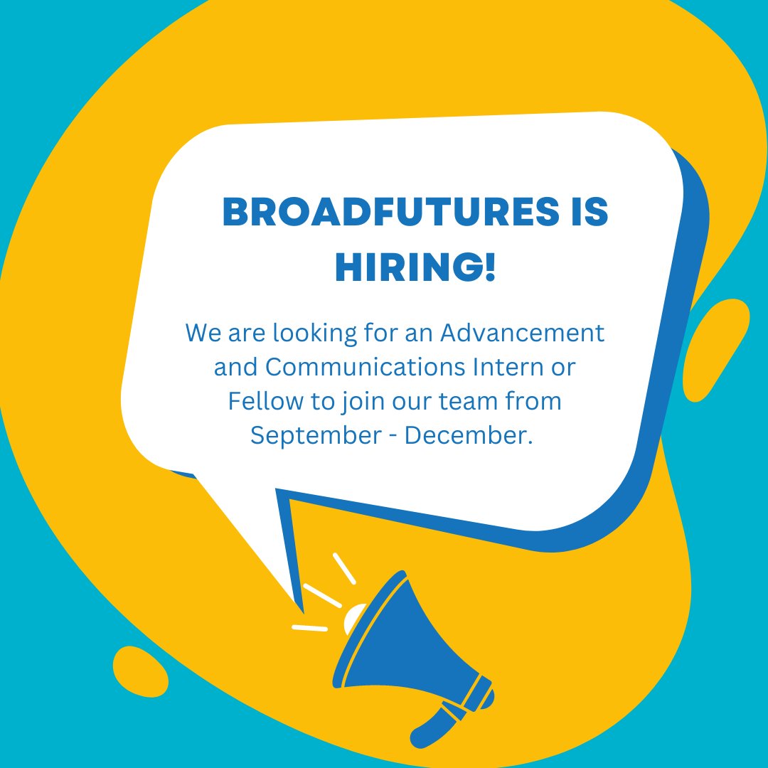 There's one more week to apply to our Advancement and Communications Intern Role! Deadline to apply is Sunday June 21st! Please see the LinkedIn post for more information and to apply! linkedin.com/posts/broadfut…