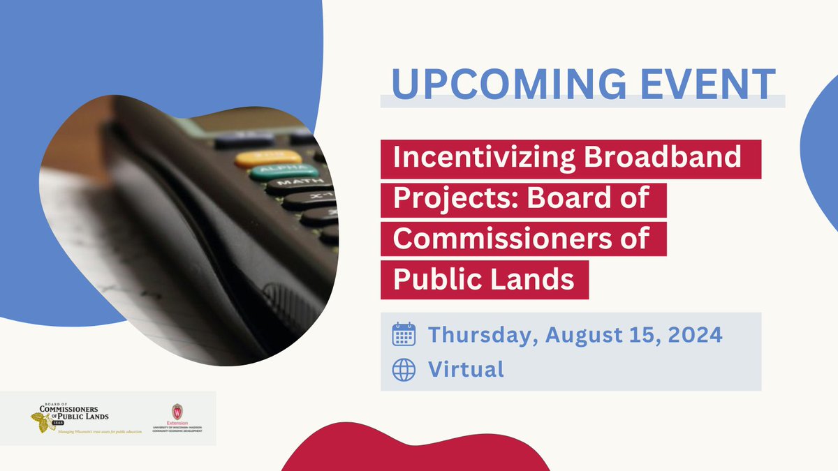 New Event 📷 Join us for a webinar as we discuss the State Trust Fund Loan Program through the Board of Commissioners of Public Lands and how communities may easily access these funds for Broadband and economic development projects.  Register here: lnkd.in/erfgMYbg