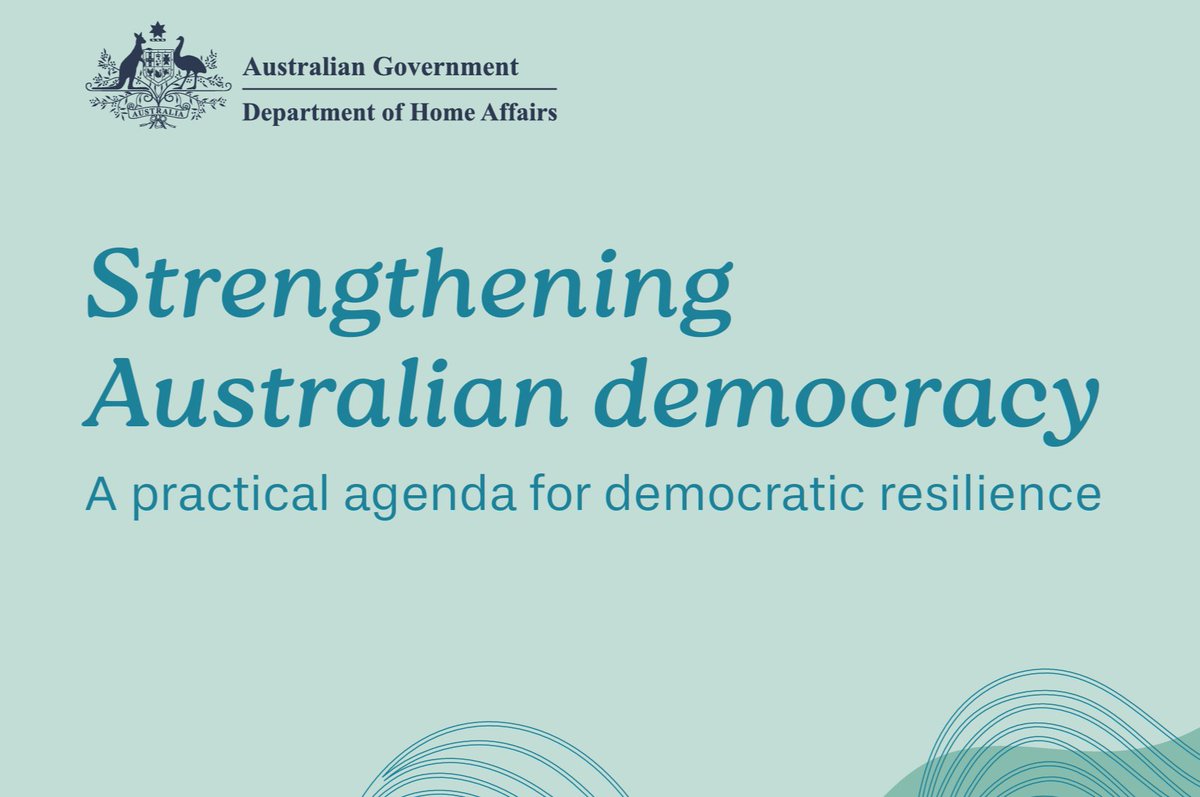 DelDemUCan (@deldemucan) on Twitter photo 'Democracy is a national asset worth protecting.'
🇦🇺's Strengthening Democracy Taskforce released a practical agenda for democratic resilience, citing some of our Centre's research.
<a href="/UniCanberra/">University of Canberra</a> <a href="/UCBGL/">Business, Government & Law @ UC</a>
homeaffairs.gov.au/about-us-subsi… 'Democracy is a national asset worth protecting.'
🇦🇺's Strengthening Democracy Taskforce released a practical agenda for democratic resilience, citing some of our Centre's research.
<a href="/UniCanberra/">University of Canberra</a> <a href="/UCBGL/">Business, Government & Law @ UC</a>
homeaffairs.gov.au/about-us-subsi…