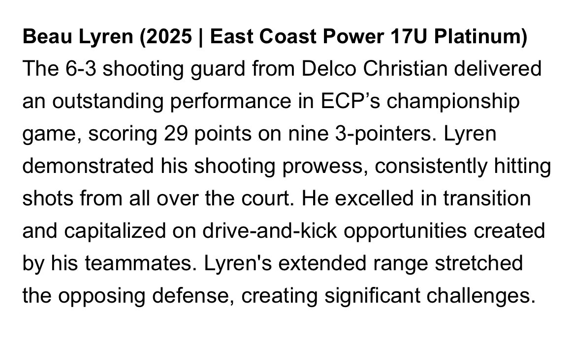 Thank you to the <a href="/hooplove215/">CityofBasketballLove</a> team and <a href="/jmverlin/">Josh Verlin</a> for the recognition at this weekend’s Hoop Group Summer Jam Fest where my <a href="/ECPBasketball16/">EastCoastPowerBBall</a> team won a Platinum Championship <a href="/PPierfy/">Phil Pierfy</a> <a href="/Coach_RK14/">Ryan Krawczeniuk</a> <a href="/HoopGroupEamonn/">Eamonn Mahar</a> <a href="/will_louis0/">Will Louis</a>