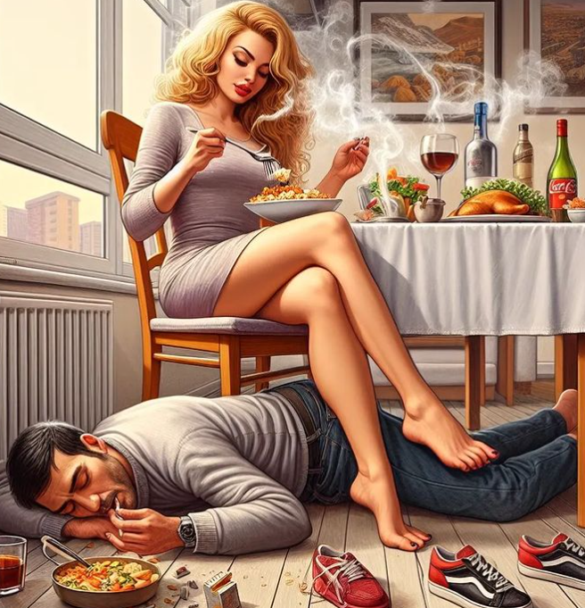 ObeyWoman's tweet photo. It is good Matriarchal practice for males to eat the leftovers of the divine Female. https://t.co/5J1W3S9dmM
