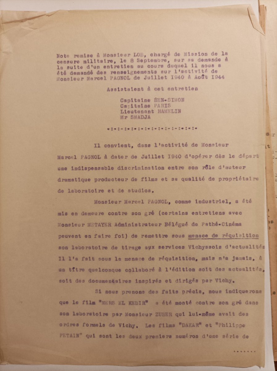 npagnol's tweet photo. Suite aux mensonges de la page @Wikipedia dédiée à mon grand-père @MarcelPagnol , je me résous à publier ce document d’époque, prouvant une bonne fois pour toute qu’il n’a jamais collaboré avec les Allemands ou Vichy.
Il s’agit des conclusions du comité d’épuration de l’armée FR. https://t.co/qNsSHPHQ95