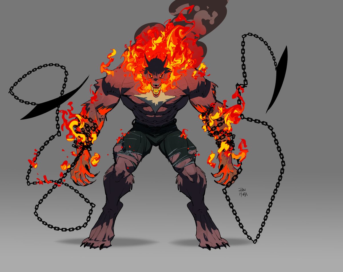 Cadejos, a mix between Latin folklore, ghostider, spawn and a werewolf    : p