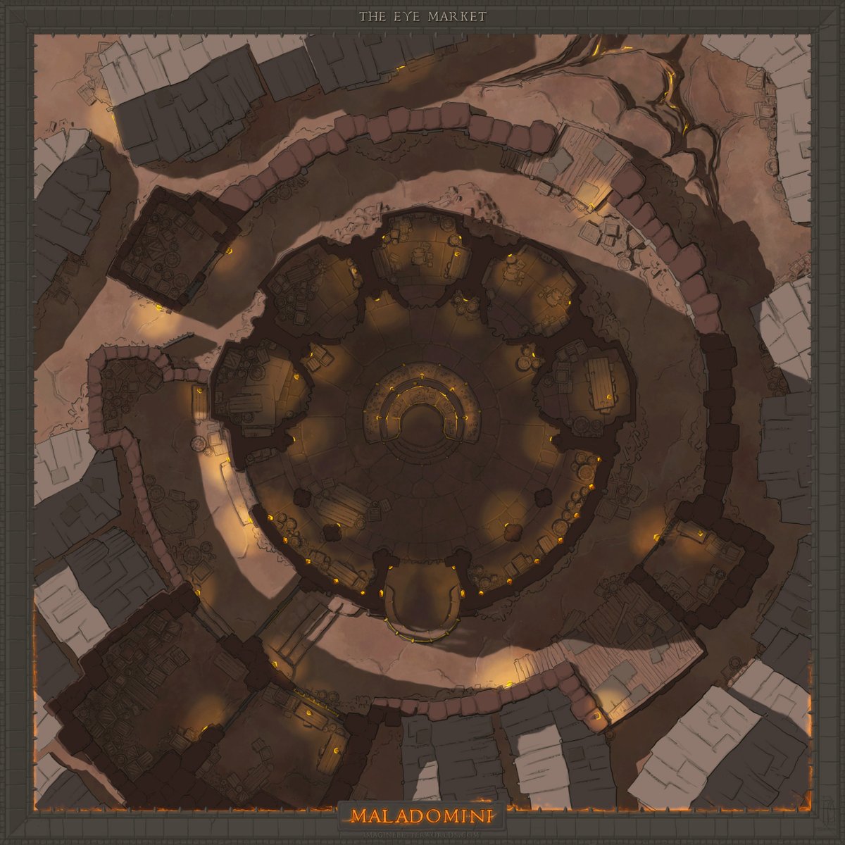 John Stevenson (@jstevensonart) on Twitter photo The Eye Market, at the center of a circular city within the plane of Maladomini, 7th level of the Nine Hells, done for <a href="/ArcanumWorlds/">Arcanum Worlds</a>
It sits under a very large crumbling dome. The Eye Market, at the center of a circular city within the plane of Maladomini, 7th level of the Nine Hells, done for <a href="/ArcanumWorlds/">Arcanum Worlds</a>
It sits under a very large crumbling dome.