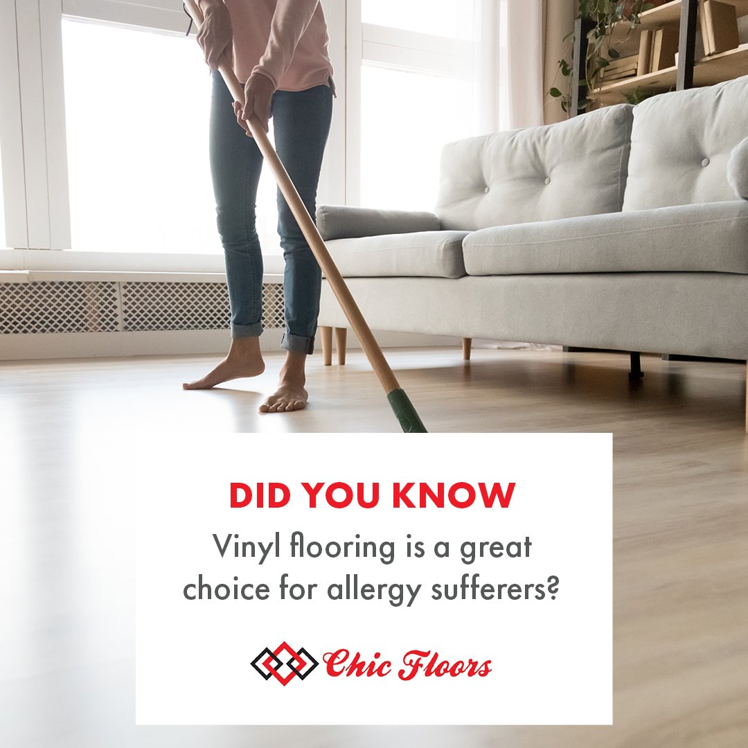 Chic_Floors's tweet photo. Unlike carpets, which can trap dust and allergens, vinyl has a smooth surface that doesn't harbor irritants, making it easier to keep your home allergen-free. 🙌 https://t.co/1YW4QIUfhD