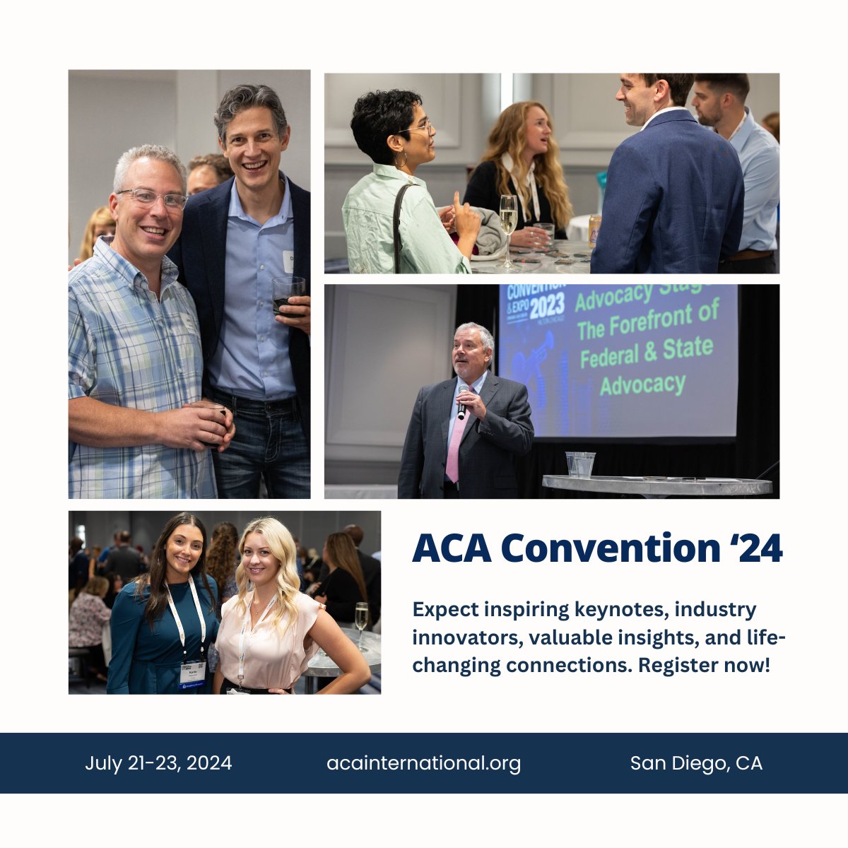 CorpAdvSolution's tweet image. ACA Convention 2024 is NEXT WEEK! New connections and memories are waiting to be made. Will we see you there? 

acainternational.org

#ACA2024 #CreditAndCollections #Networking #SanDiego #CorporateAdvisorySolutions
