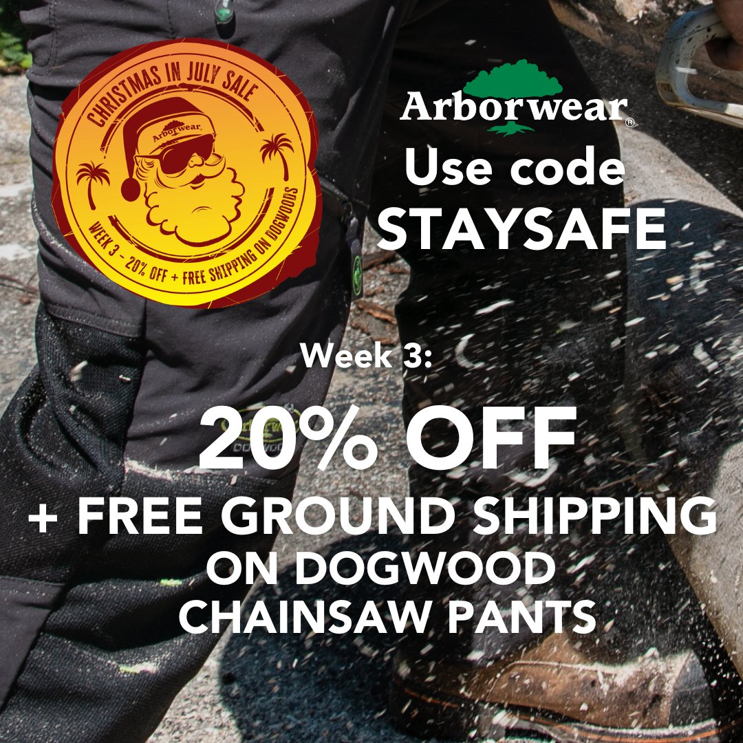 On Dasher! On Dancer! On DOGWOOD!! 🦌🎅Let's all gather around the fake fire and celebrate WEEK 3 with 20% OFF our incredible Dogwood Chainsaw Pants (Plus, FREE GROUND SHIPPING!) ☀️Use code STAYSAFE through the 21st!