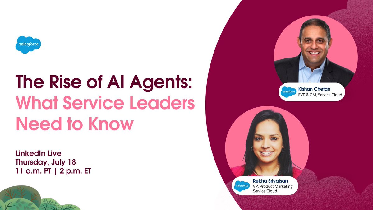 Transform your chatbot experience with AI agents.

Join us July 18 for a LinkedIn Live and hear our product experts discuss the exciting future of autonomous AI agents for service. Also, learn best practices for boosting agent productivity and deflecting more cases, while also