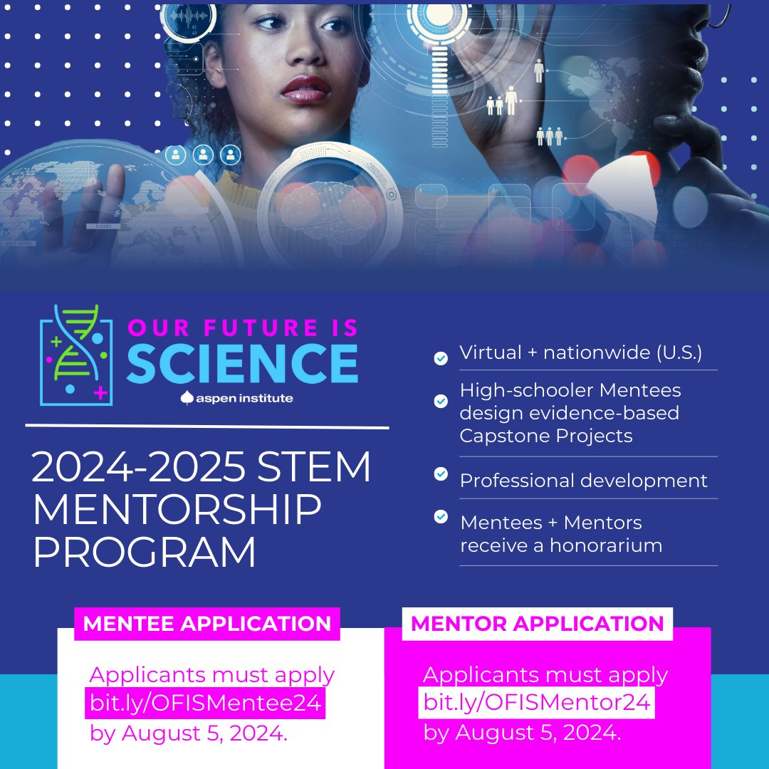 OurFutureisSci's tweet photo. APPLICATIONS ARE OPEN! 
OFIS is a virtual mentorship program that pairs high-schoolers in the U.S. with STEM graduate students. Over 8-9 months we aim to inspire future STEM leaders by connecting science with social and community issues. 
APPLY TODAY at:  https://t.co/UKLsZ1M3vM https://t.co/41UGLGtCpt