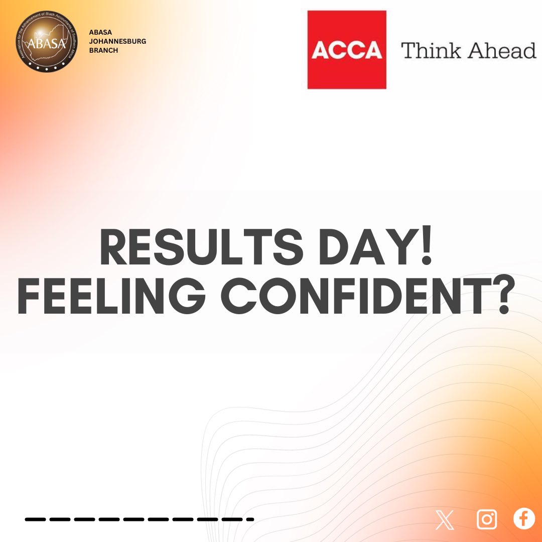 ABASAJHB's tweet photo. After countless hours of studying and dedication, the moment is hereβACCA results day! π
Share your ACCA journey with us.
#ACCAResults
#ABASAJHB https://t.co/vOiQ4o6rYb