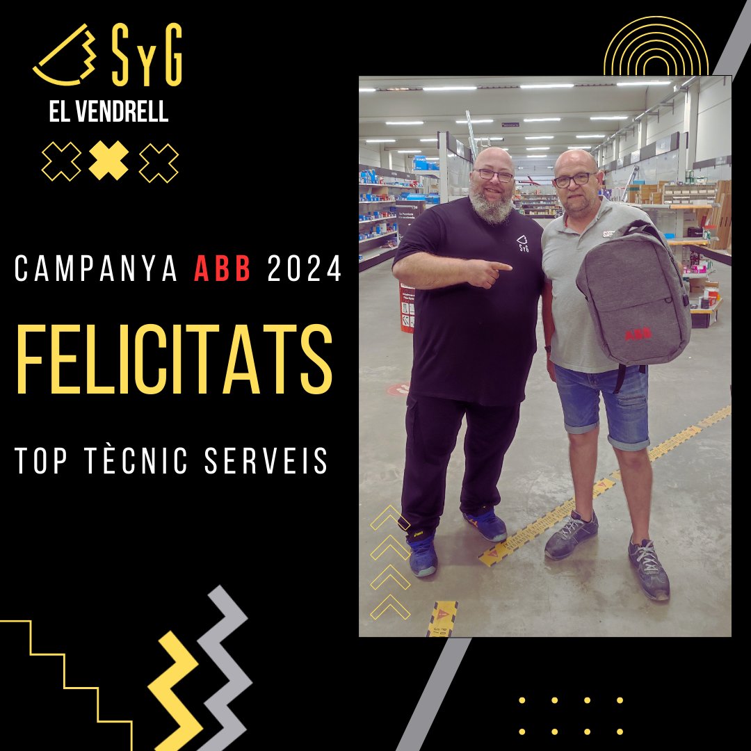 SYG_ONLINE's tweet photo. 🎉 Enhorabona al nostre client TOP TÈCNIC SERVEIS per aconseguir el seu Obsequi de la Campanya ABB! 🎁 #CampanyaABB #ClientFeliç #Celebració https://t.co/L4I1Qq8BvR
