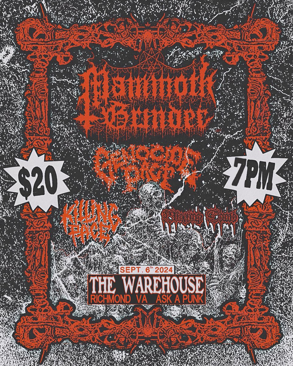 This fall at The Warehouse. Message @richmondhardcoreshows on IG for the address. This is a straight up titan of a gig. Not to be missed.