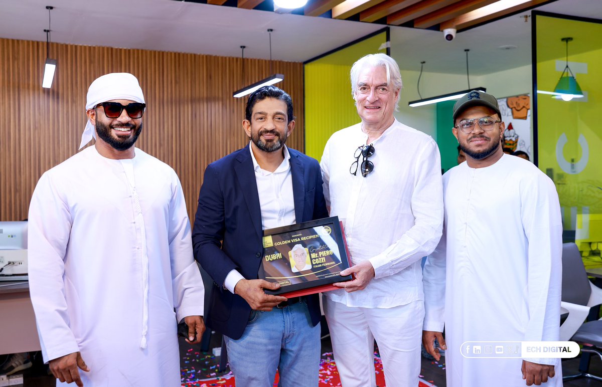 ech_digital's tweet photo. Congratulations To The Most Brilliant Italian Film Maker Mr Piero Cozzi for The Golden Visa Honor.
.

@fmeventsfmg 
.
ask@echuae.com | https://t.co/dP4ftIqqay

.
#uaegoldenvisa #filmmasterproductions #dubaigoldenvisa #echdigital https://t.co/ixbUxzvGUE