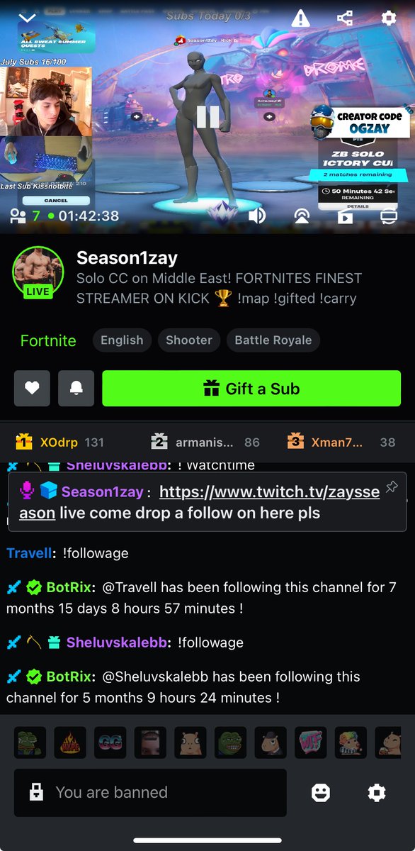 False banned from season1zay’s stream please unbanned me <a href="/Season1Zay/">zayfn6</a>